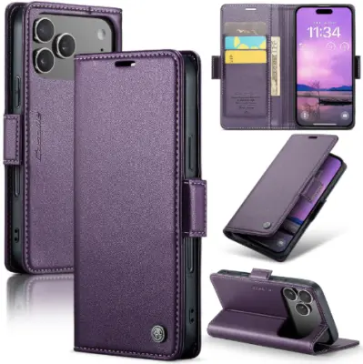 Odprta emb - Ovitek za telefon iPhone 18 Pro Max,Brezžično polnjenje,Odporen na udarce,Prilagodljiva podpora,Ohišje za kasetne telefone - púrpura