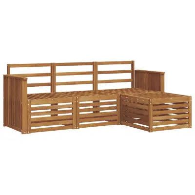 vidaXL Zunanja garnitura za sedenje 4 pcs Naravna