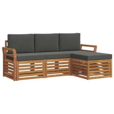 vidaXL Zunanja garnitura za sedenje 4 pcs Naravna in antracitna