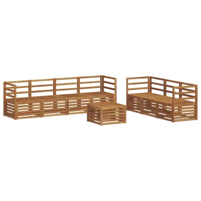 vidaXL Sedežne garniture 8 pcs Naravna Masiven les akacije