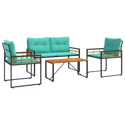 vidaXL Zunanji pohištveni set z blazino 4 pcs Turkizna