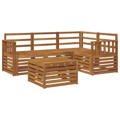vidaXL Zunanja garnitura za sedenje 5 pcs Naravna