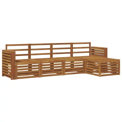 vidaXL Zunanja garnitura za sedenje 5 pcs Naravna