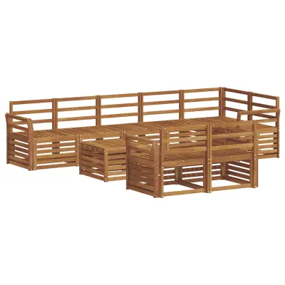 vidaXL Sedežne garniture 9 pcs Naravna Masiven les akacije