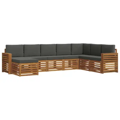 vidaXL Zunanja garnitura za sedenje 8 pcs Naravna in antracitna