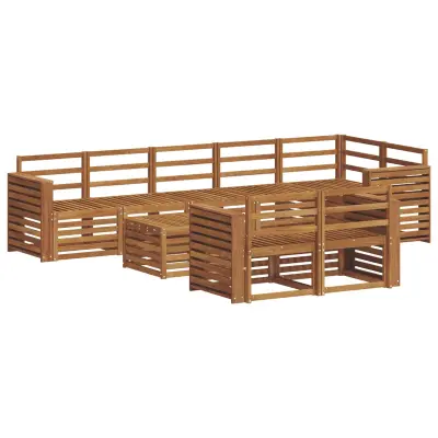 vidaXL Sedežne garniture 9 pcs Naravna Masiven les akacije