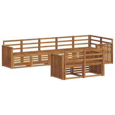 vidaXL Sedežne garniture 8 pcs Naravna Masiven les akacije