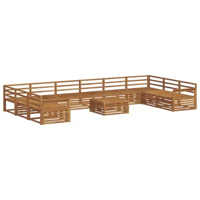 vidaXL Sedežne garniture 11 pcs Naravna Masiven les akacije