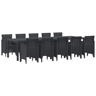 vidaXL Komplet za jedilnico v vrtu 11 pcs Antracit Plastika