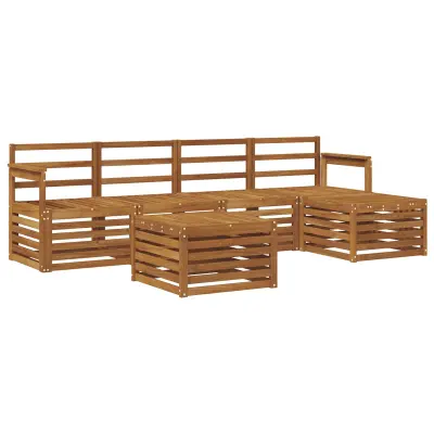 vidaXL Zunanja garnitura za sedenje 6 pcs Naravna