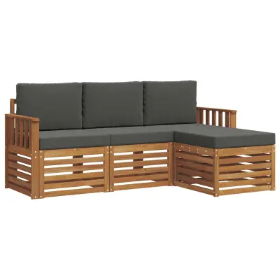 vidaXL Zunanja garnitura za sedenje 4 pcs Naravna in antracitna