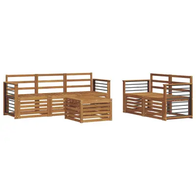 vidaXL Sedežne garniture 6 pcs Naravna Masiven les akacije