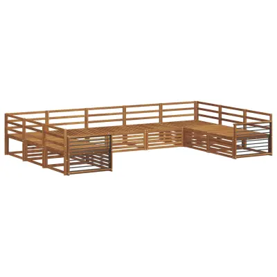 vidaXL Sedežne garniture 9 pcs Naravna Masiven les akacije