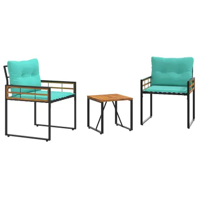 vidaXL Zunanji pohištveni set z blazino 3 pcs Turkizna