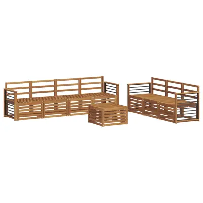 vidaXL Sedežne garniture 8 pcs Naravna Masiven les akacije