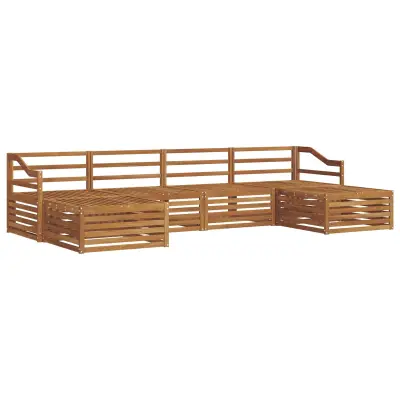 vidaXL Sedežne garniture 6 pcs Naravna Masiven les akacije