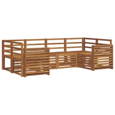 vidaXL Kotna sedežna garnitura 6 pcs Naravna