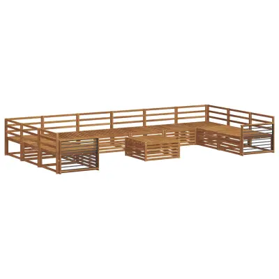 vidaXL Sedežne garniture 11 pcs Naravna Masiven les akacije