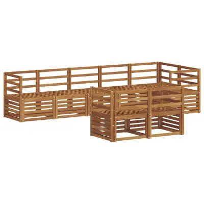vidaXL Sedežne garniture 8 pcs Naravna Masiven les akacije