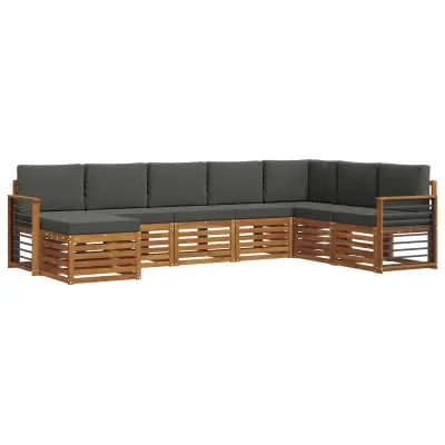 vidaXL Zunanja garnitura za sedenje 8 pcs Naravna in antracitna