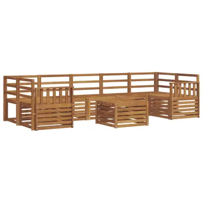 vidaXL Sedežne garniture 8 pcs Naravna Masiven les akacije