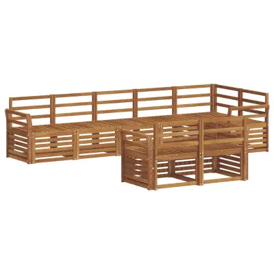 vidaXL Sedežne garniture 8 pcs Naravna Masiven les akacije