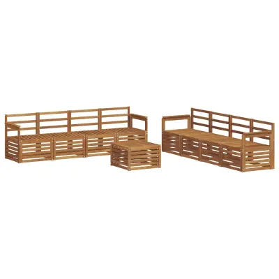 vidaXL Sedežne garniture 9 pcs Naravna Masiven les akacije