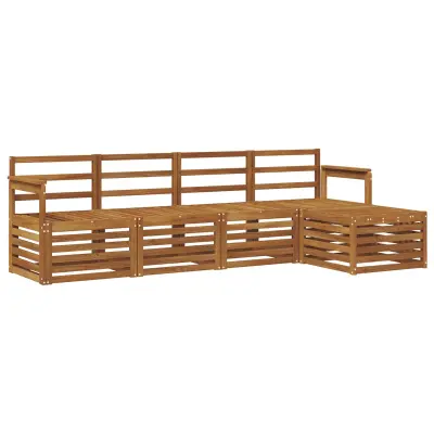 vidaXL Zunanja garnitura za sedenje 5 pcs Naravna