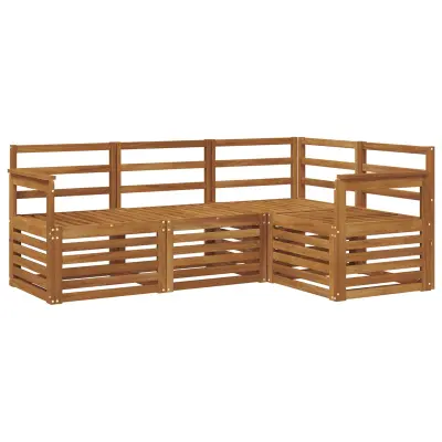 vidaXL Sedežne garniture 4 pcs Naravna Masiven les akacije