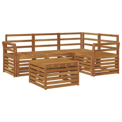 vidaXL Zunanja garnitura za sedenje 5 pcs Naravna