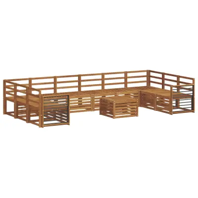 vidaXL Sedežne garniture 11 pcs Naravna Masiven les akacije