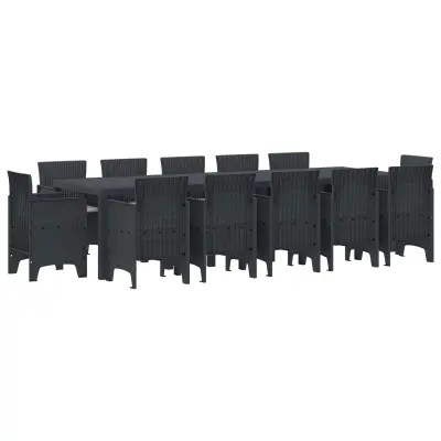 vidaXL Komplet za jedilnico v vrtu 13 pcs Antracitna in svetlo siva