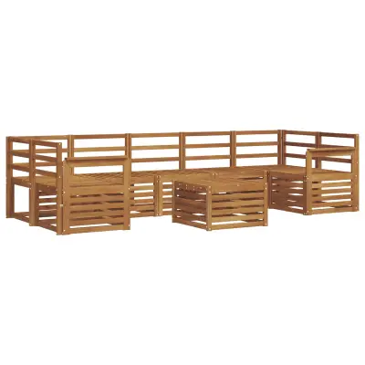 vidaXL Sedežne garniture 8 pcs Naravna Masiven les akacije