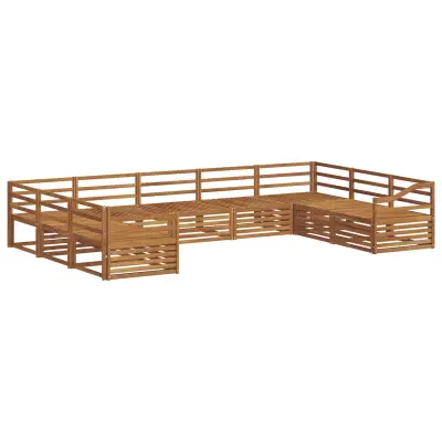vidaXL Zunanja garnitura za sedenje 9 pcs Naravna Masiven les akacije