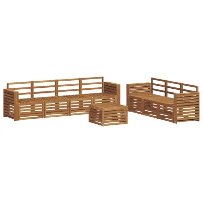vidaXL Sedežne garniture 8 pcs Naravna Masiven les akacije