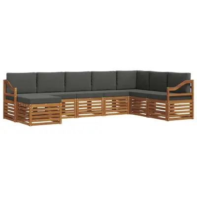 vidaXL Zunanja garnitura za sedenje 8 pcs Naravna in antracitna