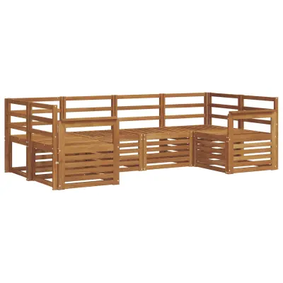 vidaXL Kotna sedežna garnitura 6 pcs Naravna