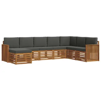 vidaXL Zunanja garnitura za sedenje 8 pcs Naravna in antracitna