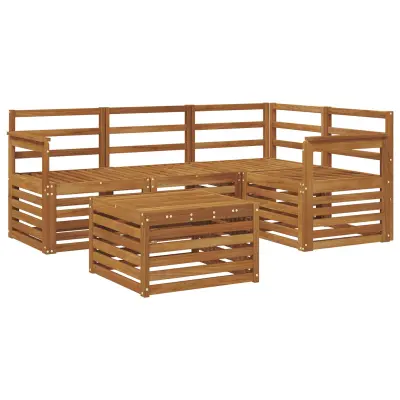 vidaXL Zunanja garnitura za sedenje 5 pcs Naravna