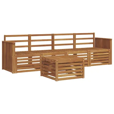 vidaXL Sedežne garniture 5 pcs Naravna Masiven les akacije