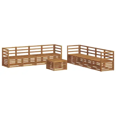 vidaXL Sedežne garniture 9 pcs Naravna Masiven les akacije