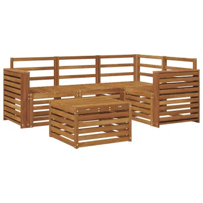 vidaXL Zunanja garnitura za sedenje 5 pcs Naravna