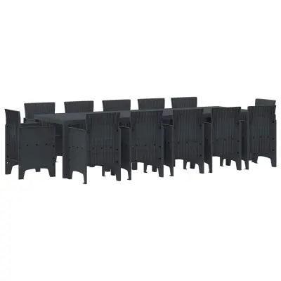 vidaXL Komplet za jedilnico v vrtu 13 pcs Antracit Plastika
