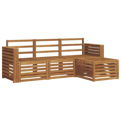 vidaXL Zunanja garnitura za sedenje 4 pcs Naravna