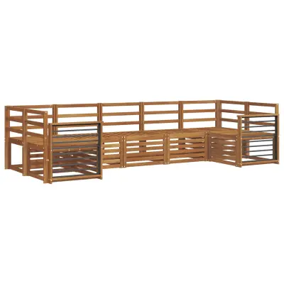 vidaXL Kotna sedežna garnitura 7 pcs Naravna