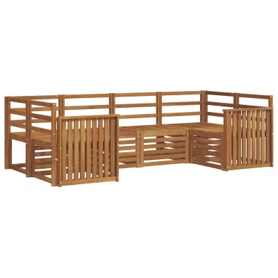 vidaXL Kotna sedežna garnitura 6 pcs Naravna