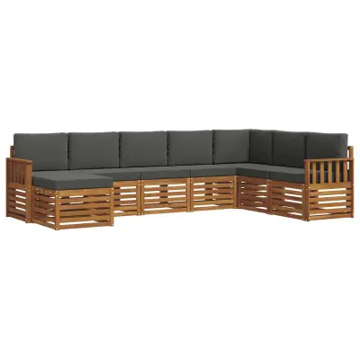 vidaXL Zunanja garnitura za sedenje 8 pcs Naravna in antracitna