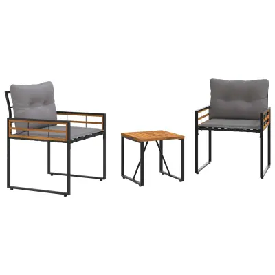 vidaXL Zunanji pohištveni set z blazino 3 pcs Svetlo siva