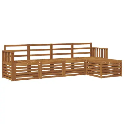 vidaXL Zunanja garnitura za sedenje 5 pcs Naravna