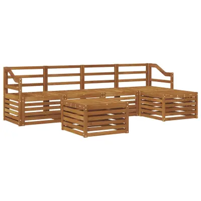 vidaXL Zunanja garnitura za sedenje 6 pcs Naravna